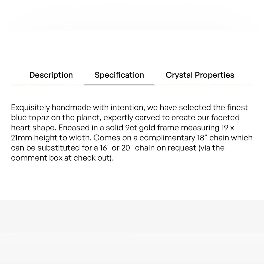 ROCK and RAW Blue Topaz Heart Talisman (Large) - Picture 4 of 9